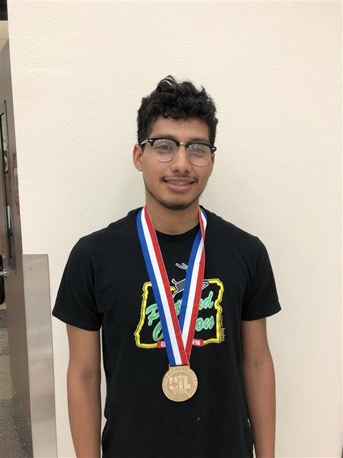 CTHS 2018 graduate Ramiro Silva poses with his UIL State Solo and Ensemble medal.  